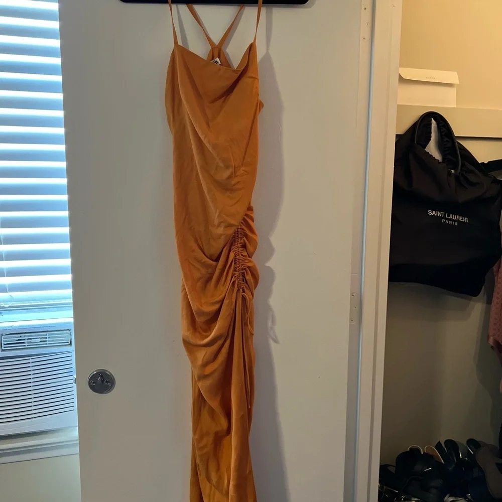 Zara Draped Linen Blend Maxi Slip Dress Blogger Fav - Picture 5 of 6